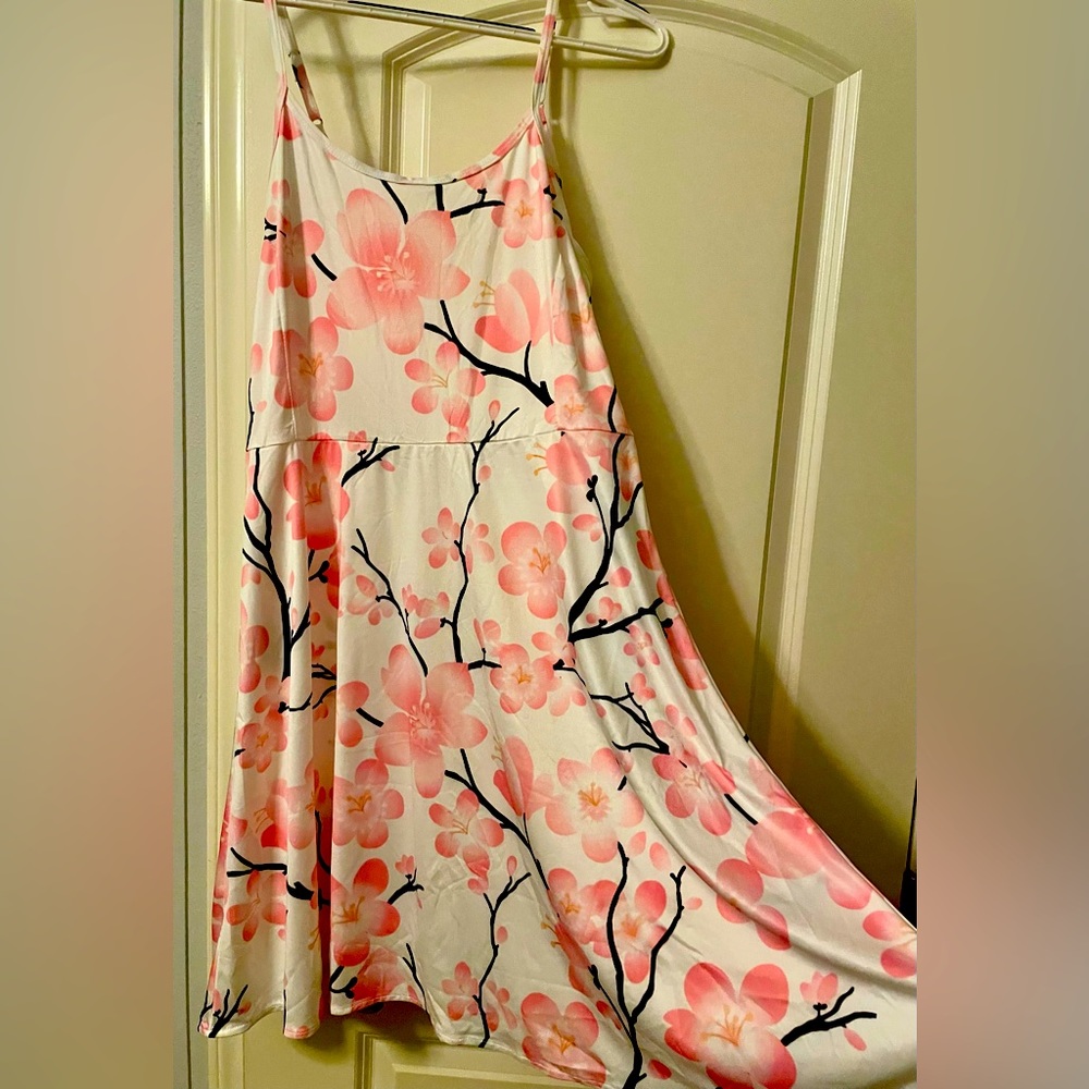 New Women’s, Cherry Blossom, Casual Dresses Spaghetti Strap, Dress Summer L.